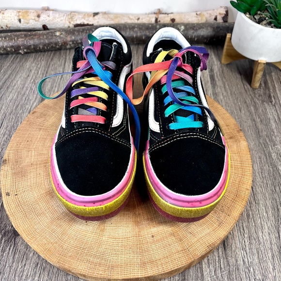 *Vans | Old Skool Unisex Stacked Rainbow Platform Size 5 - Picture 2 of 15